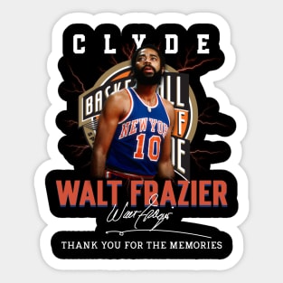 Walt Frazier The Clyde Basketball Legend Signature Vintage Retro 80s 90s Bootleg Rap Style Sticker